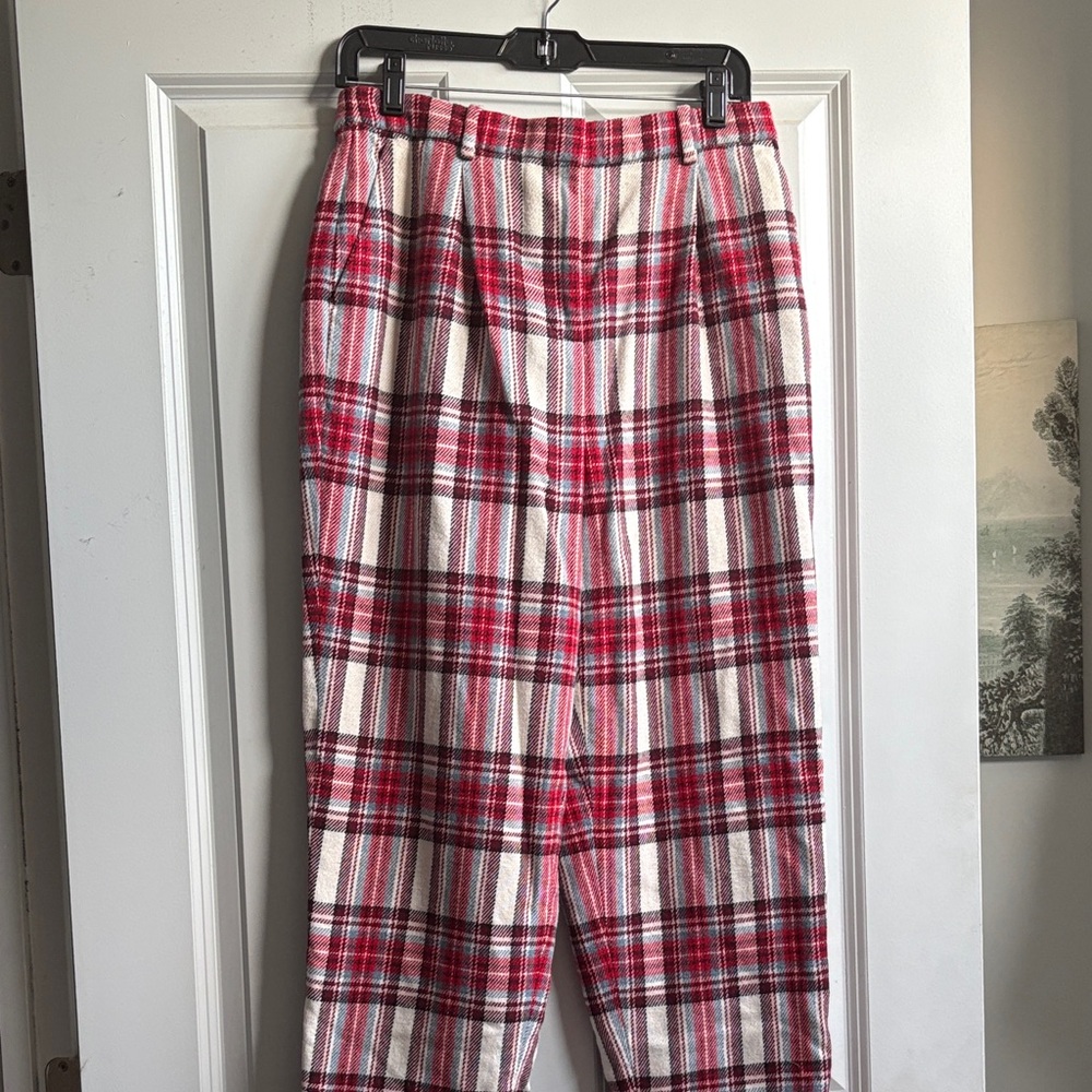 J. Crew Red and White Plaid Women’s Chinos